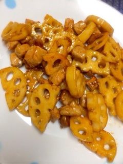 蓮根と豚肉の甘辛炒め-レシピのメイン写真