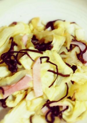 超簡単!!キャベツのレンチン塩昆布あえ-レシピのメイン写真