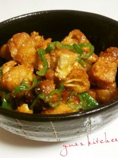 超簡単★油揚げのピーナッツバター炒め-レシピのメイン写真