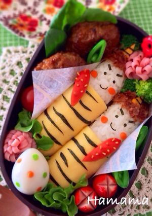 簡単♡節分に♡スティック鬼ぎり♪キャラ弁-レシピのメイン写真