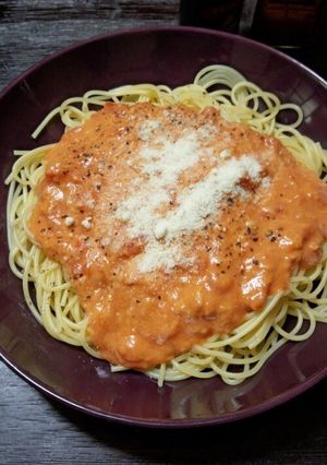家にある物deトマトクリームパスタ☆-レシピのメイン写真