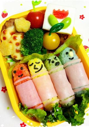 ♬キャラ弁♬４色クレヨン-レシピのメイン写真