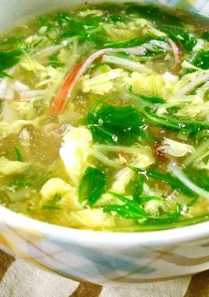 水菜のかきたまスープ-レシピのメイン写真