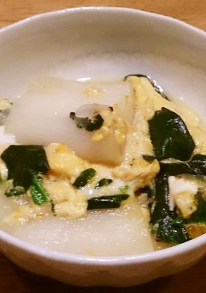 魚金の白はんぺんとほうれん草の卵とじ-レシピのメイン写真