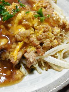 もやしのひき肉卵 中華あんかけ どすぇ-レシピのメイン写真