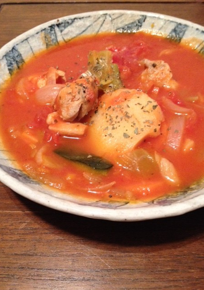 鶏肉と残り野菜のトマト煮込み-レシピのメイン写真