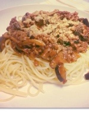 ナスときのこのミートスパゲッティ-レシピのメイン写真