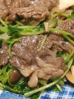 牛肉と豆苗のオイスターソース炒め-レシピのメイン写真