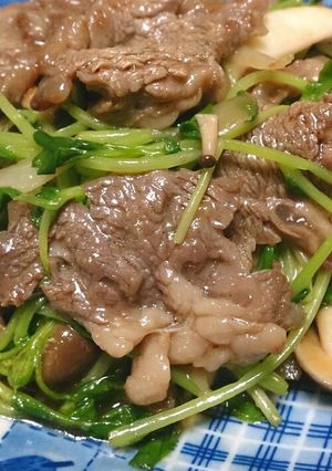 牛肉と豆苗のオイスターソース炒め-レシピのメイン写真