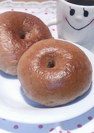 短時間！バター無しの簡単ココアベーグル♡-レシピのメイン写真
