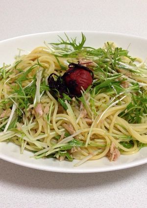 水菜とツナ缶で簡単さっぱりパスタ-レシピのメイン写真