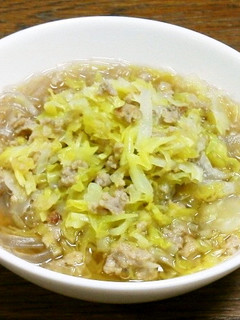 *キャベツと残り物のくずきりスープ*-レシピのメイン写真