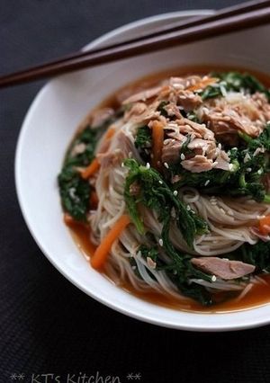 春菊とツナの韓国風そうめん-レシピのメイン写真