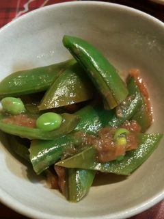 スナップえんどうの梅おかか和え-レシピのメイン写真
