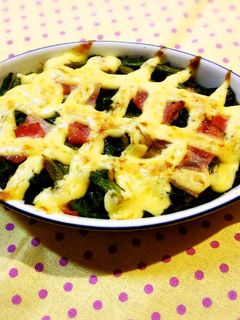 ほうれん草とベーコンのマヨ焼き-レシピのメイン写真