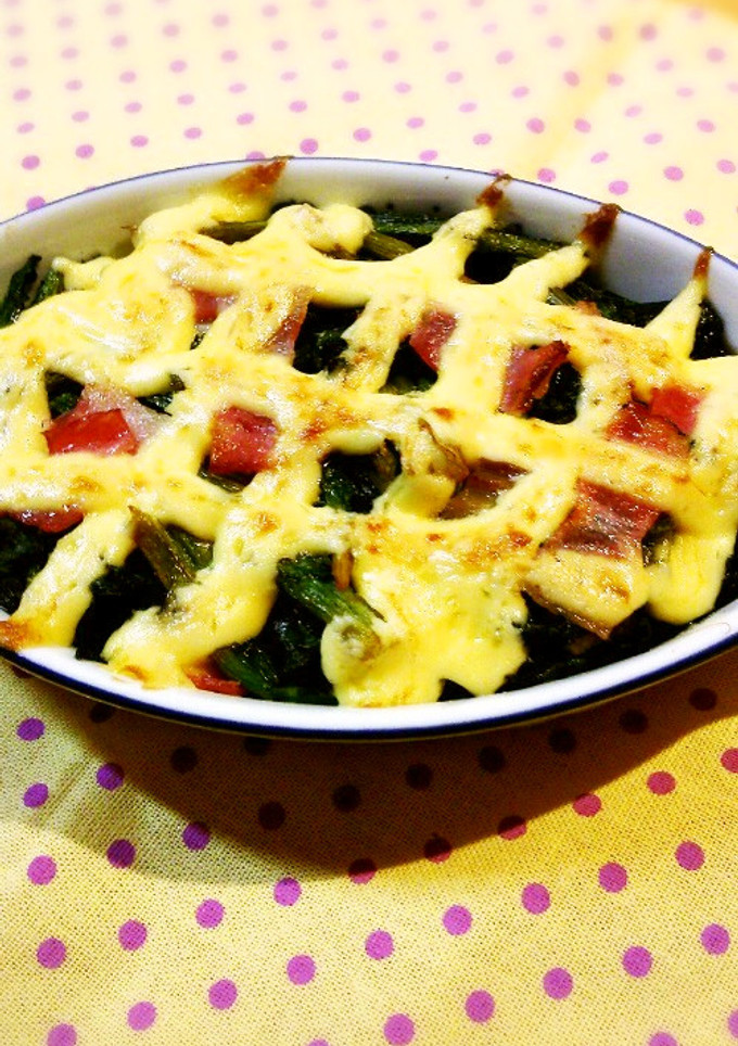 ほうれん草とベーコンのマヨ焼き-レシピのメイン写真