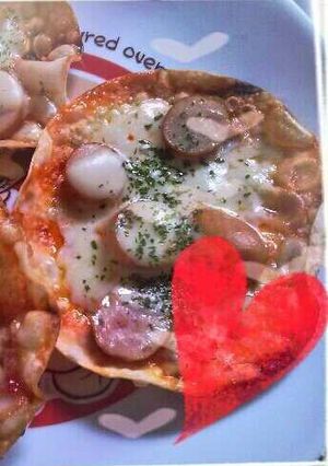 余った餃子の皮ｄｅおやつピザ-レシピのメイン写真