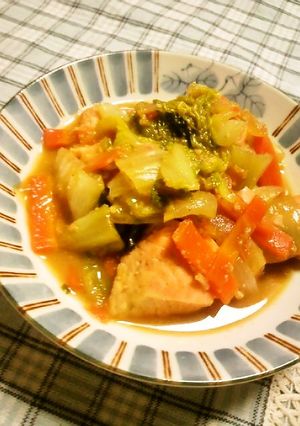 白菜で☝☝鮭のちゃんちゃん焼き風☆☆☆☆-レシピのメイン写真