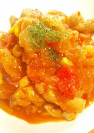 ヘルシー☆鶏肉と玉ねぎのトマト煮-レシピのメイン写真