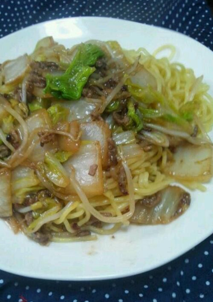 簡単★白菜とひき肉のあんかけ焼そば-レシピのメイン写真