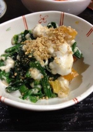 金柑蜂蜜漬けと法蓮草の胡麻和え-レシピのメイン写真