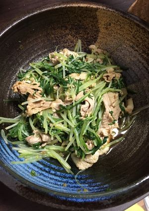 水菜と豚の柚子胡椒☆覚え書き-レシピのメイン写真