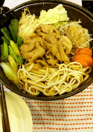 豚すき焼きうどん鍋-レシピのメイン写真