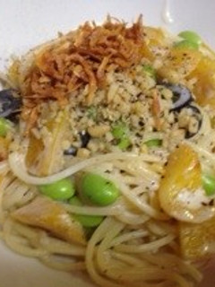 桜海老とエダマメの洋風パスタ-レシピのメイン写真