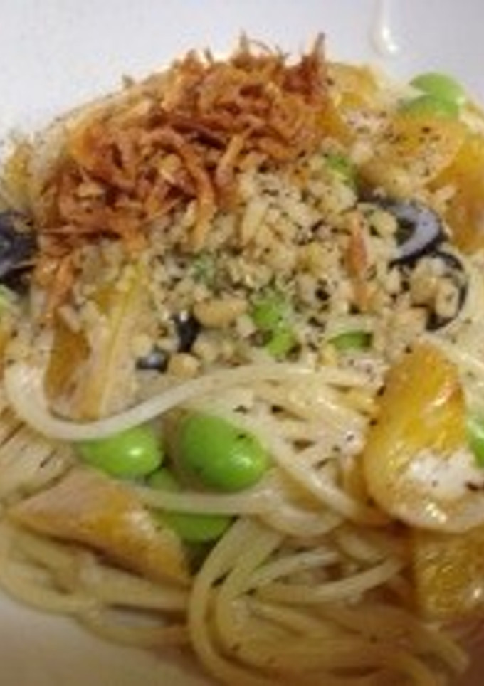 桜海老とエダマメの洋風パスタ-レシピのメイン写真