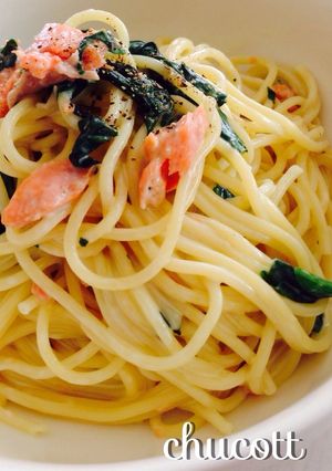 簡単♡鮭とほうれん草のクリームパスタ-レシピのメイン写真