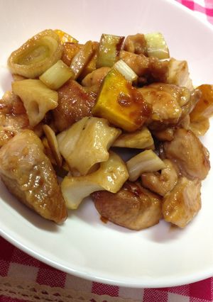 ⌘鶏肉と南瓜の甘辛炒め⌘-レシピのメイン写真