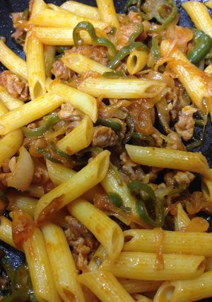 ペンネでナポリタン-レシピのメイン写真