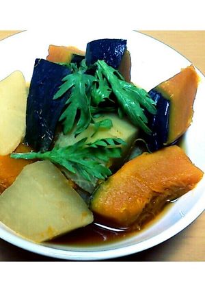 ♥風邪予防♥かぼちゃと大根の煮物-レシピのメイン写真