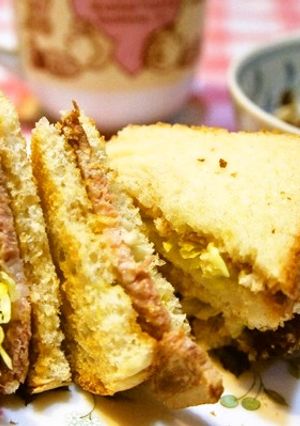 忙しい朝に！焼豚deかんたんホットサンド-レシピのメイン写真