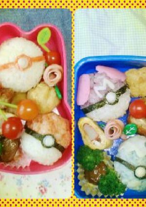 キャラ弁☆ポケモン☆モンスターボール-レシピのメイン写真
