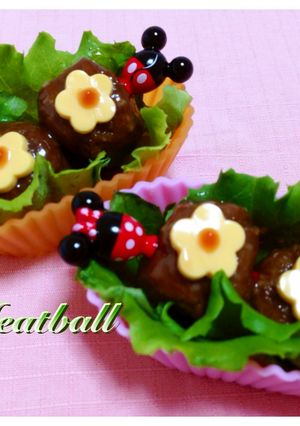 ✿キャラ弁 可愛いお花柄のミートボール✿-レシピのメイン写真