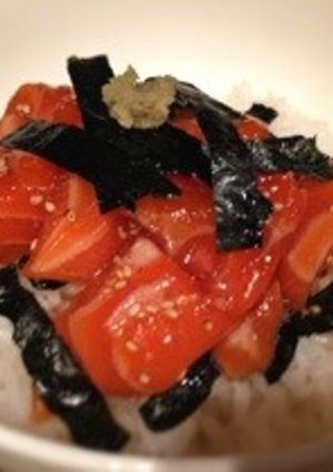 アトランティックサーモンで漬け丼-レシピのメイン写真