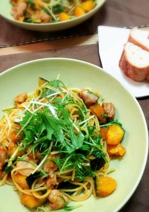 絶品♡塩麹チキンとかぼちゃの和風パスタ-レシピのメイン写真