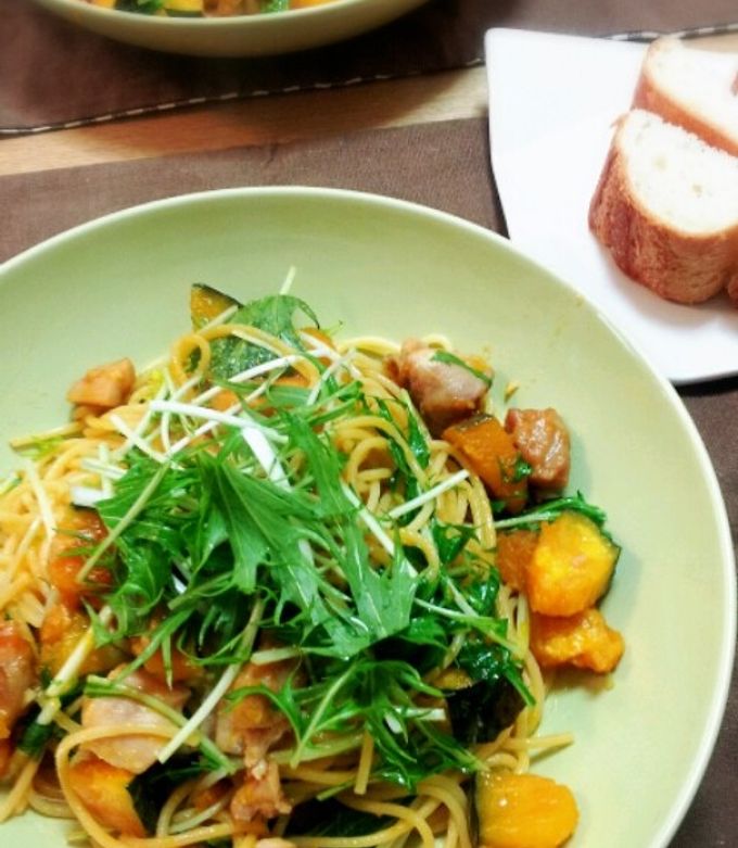 絶品♡塩麹チキンとかぼちゃの和風パスタ-レシピのメイン写真