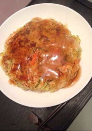 そうめんの残りで 和風お好み焼き☆-レシピのメイン写真