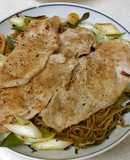 長ネギと豚の簡単ソース焼きそば