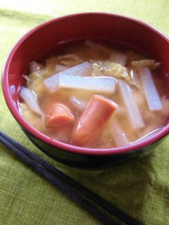 【スープジャー】大根と白菜のお味噌汁-レシピのメイン写真