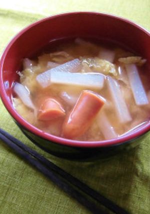 【スープジャー】大根と白菜のお味噌汁-レシピのメイン写真