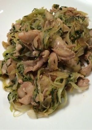 ゴマ油香る☆空芯菜と豚肉のザーサイ炒め-レシピのメイン写真