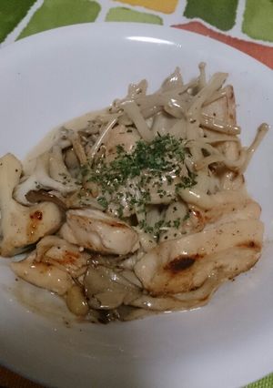 簡単ささみときのこのクリーム煮(写真付)-レシピのメイン写真