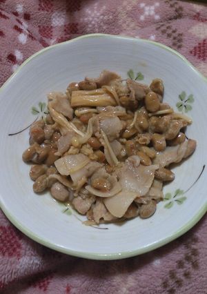 ☆豚肉とえのきの納豆和え☆-レシピのメイン写真