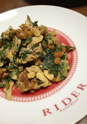 納豆、卵、大根の葉の炒め物-レシピのメイン写真