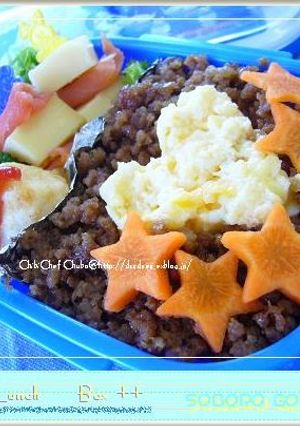簡単かわいい＊ハートの2色そぼろ弁当-レシピのメイン写真