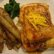 豆腐とごぼうの柳川風照り焼き