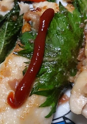 ヘルシー♪鶏胸肉の梅チーズ大葉挟み焼き-レシピのメイン写真